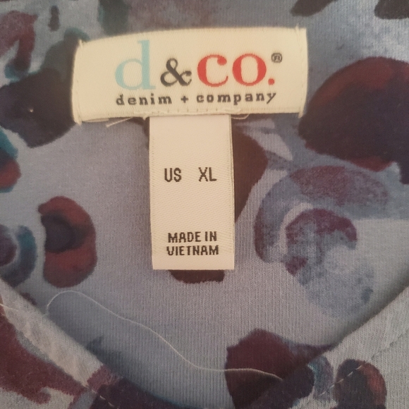 Denim&Co, Size XL vibrant blue/purple l/sleeve tunic tee - Picture 7 of 7